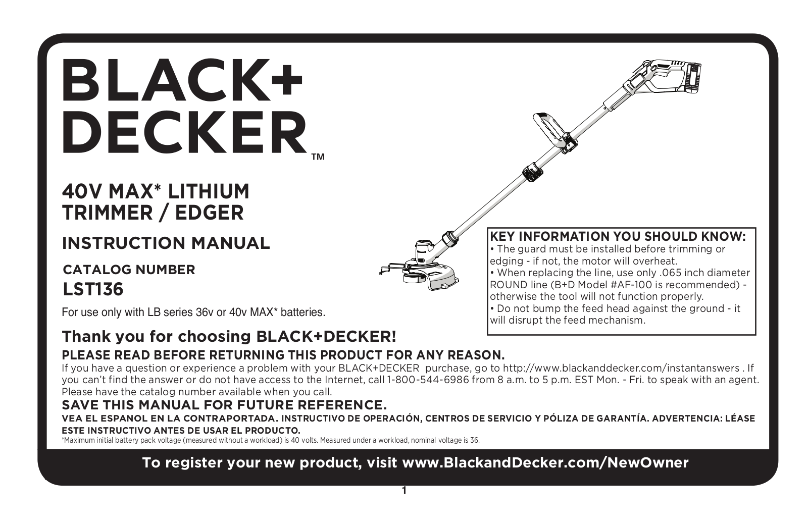 Black & Decker LST136 User Manual