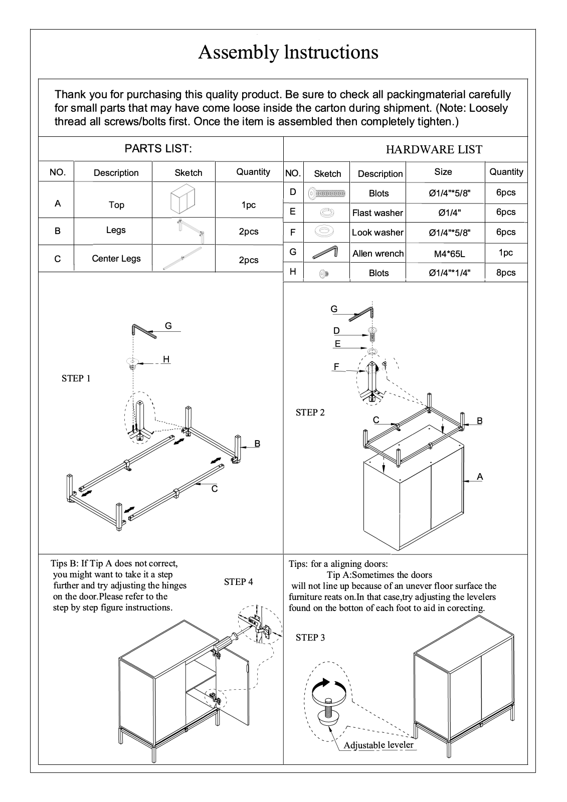 Union Rustic W008324045 Installation & Assembly - ManualMachine.com