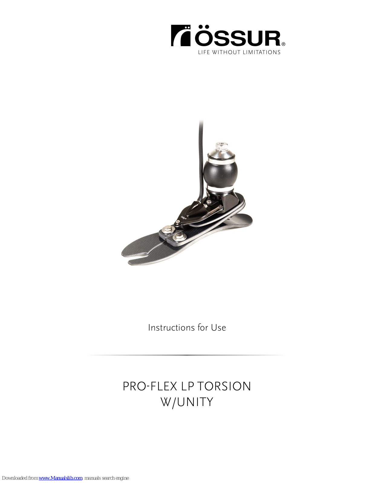 Ossur PRO-FLEX LP TORSION W/UNITY Instruction Manual