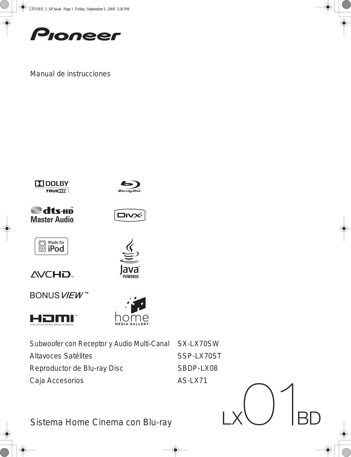 Pioneer LX01BD User Manual