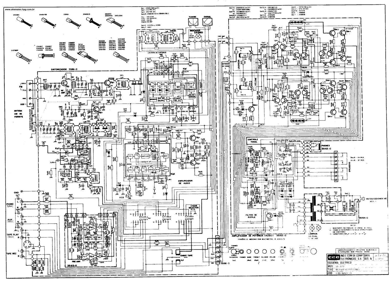 CCE SR3070 Schematic