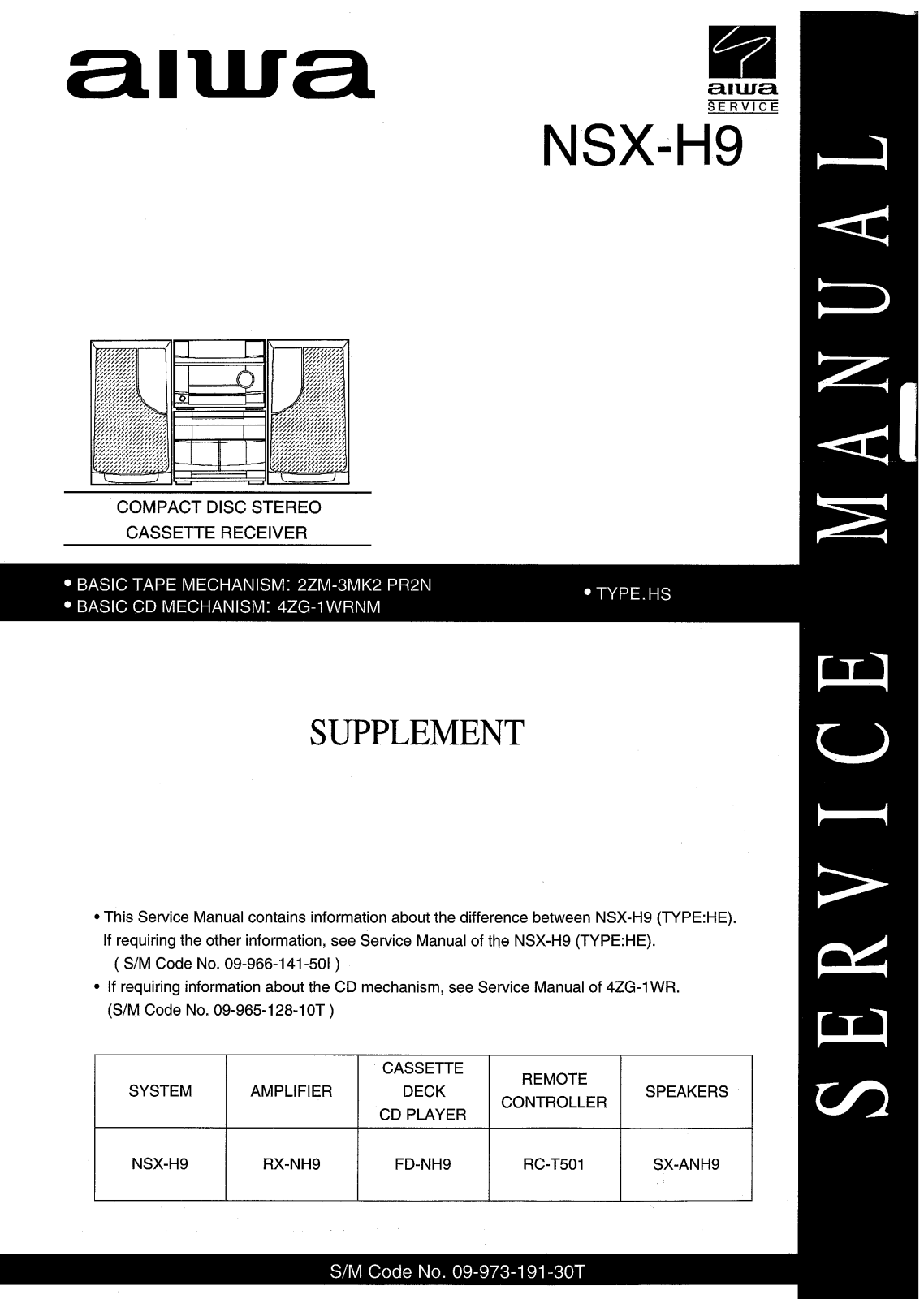 Aiwa NSX-H9 Service Manual hs