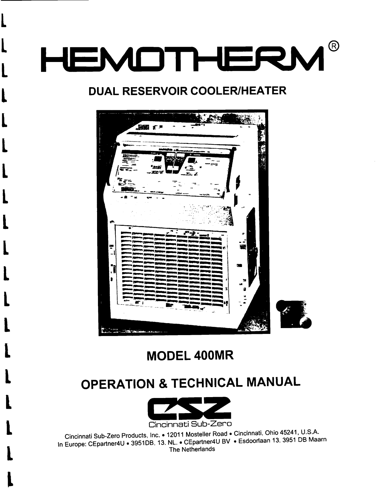 CSZ Hemotherm 400MR User and service manual