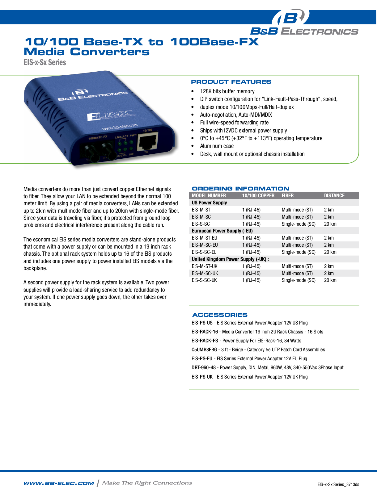 B&B Electronics EIS-S-SC Datasheet