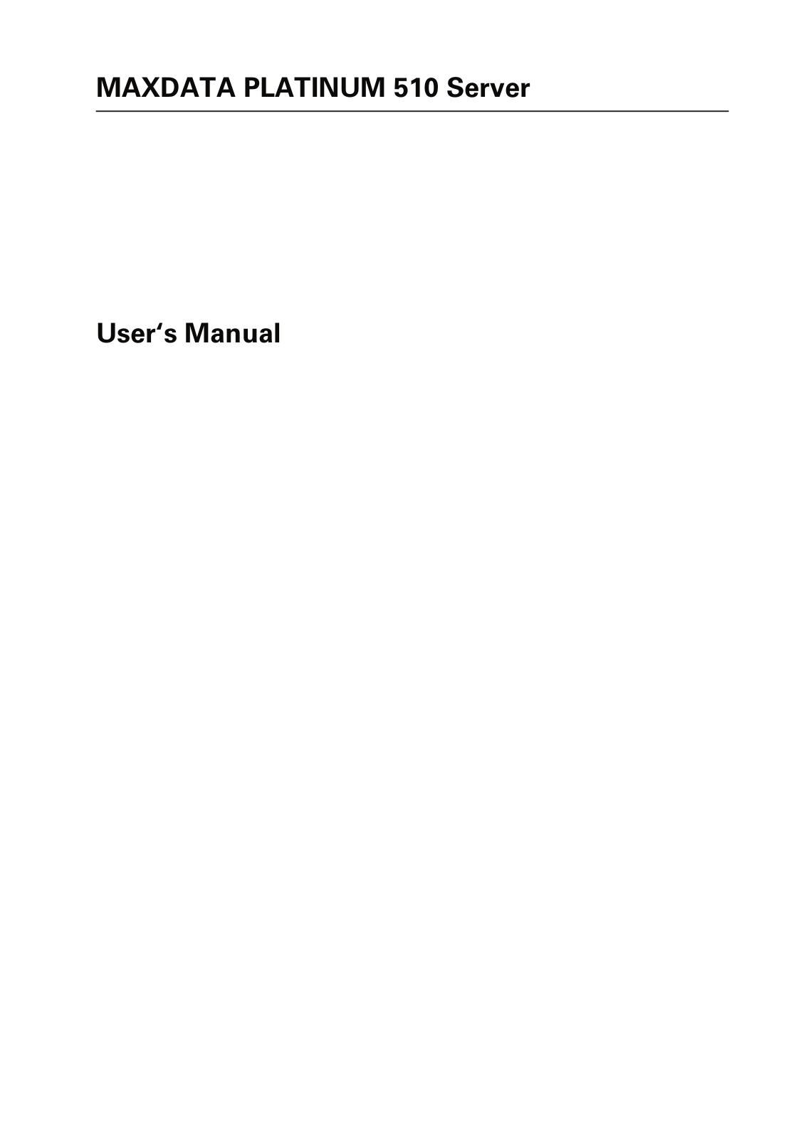 Maxdata 510 user manual