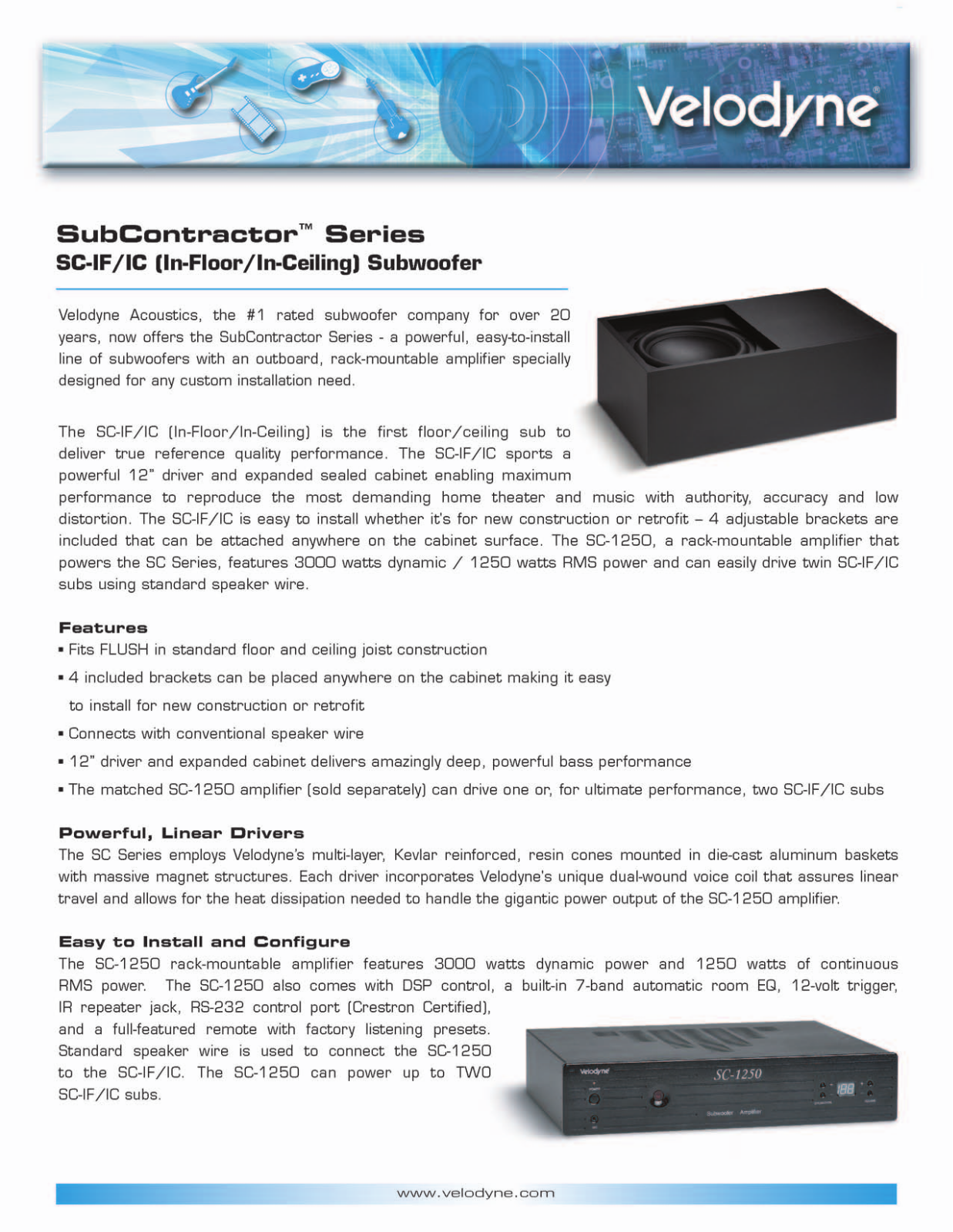 Velodyne Acoustics SCIC Brochure