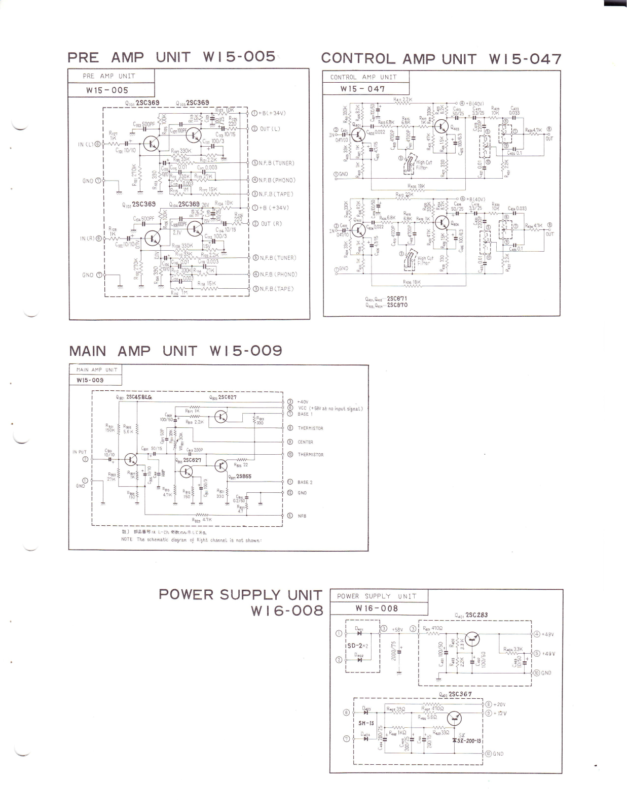 Pioneer W-15009 Schematic