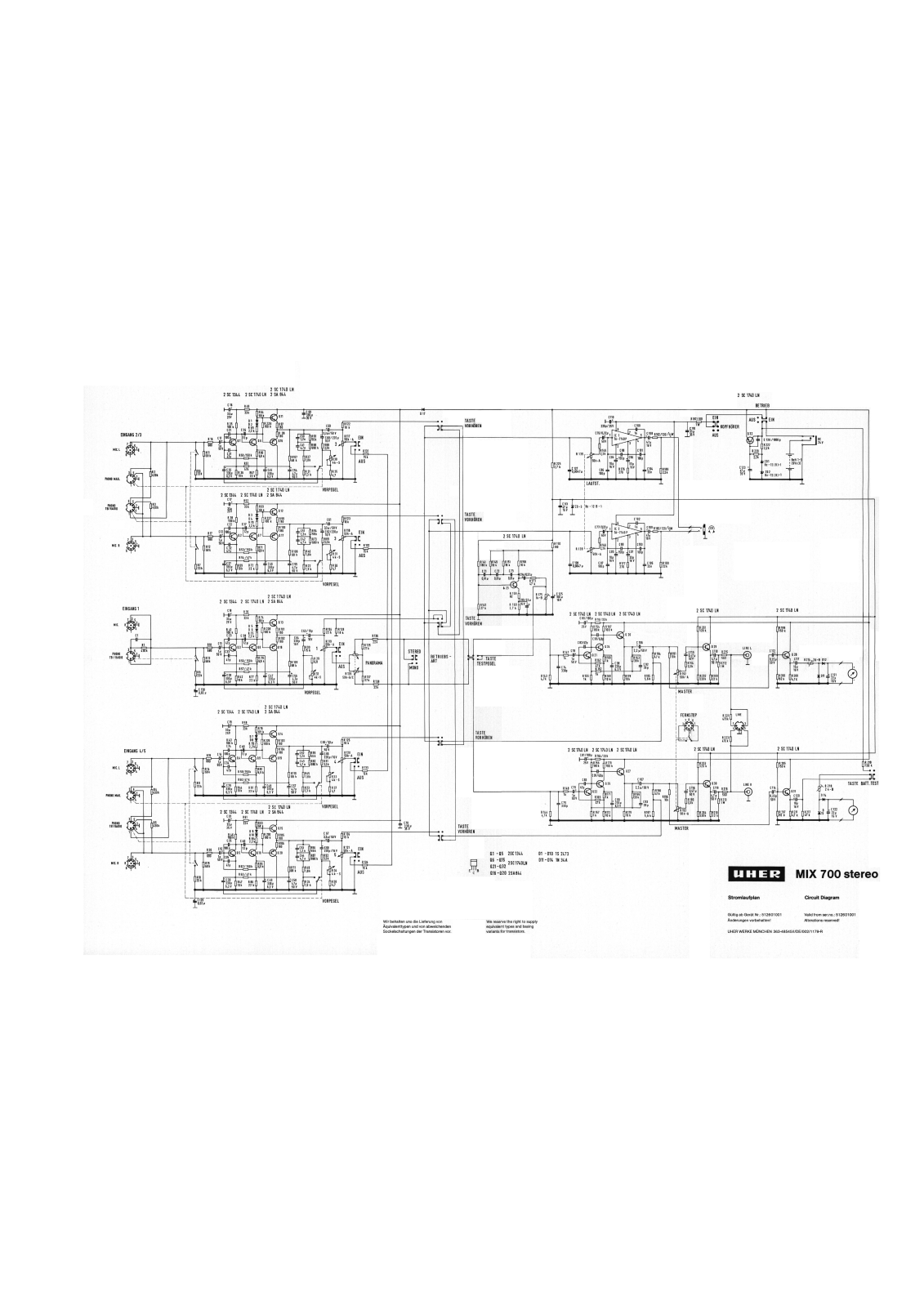 Uher MIX-700 Schematic