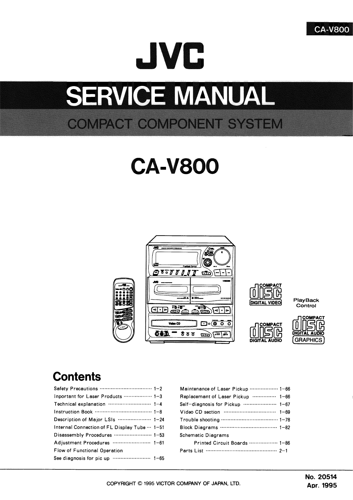 JVC CAV-800 Service manual