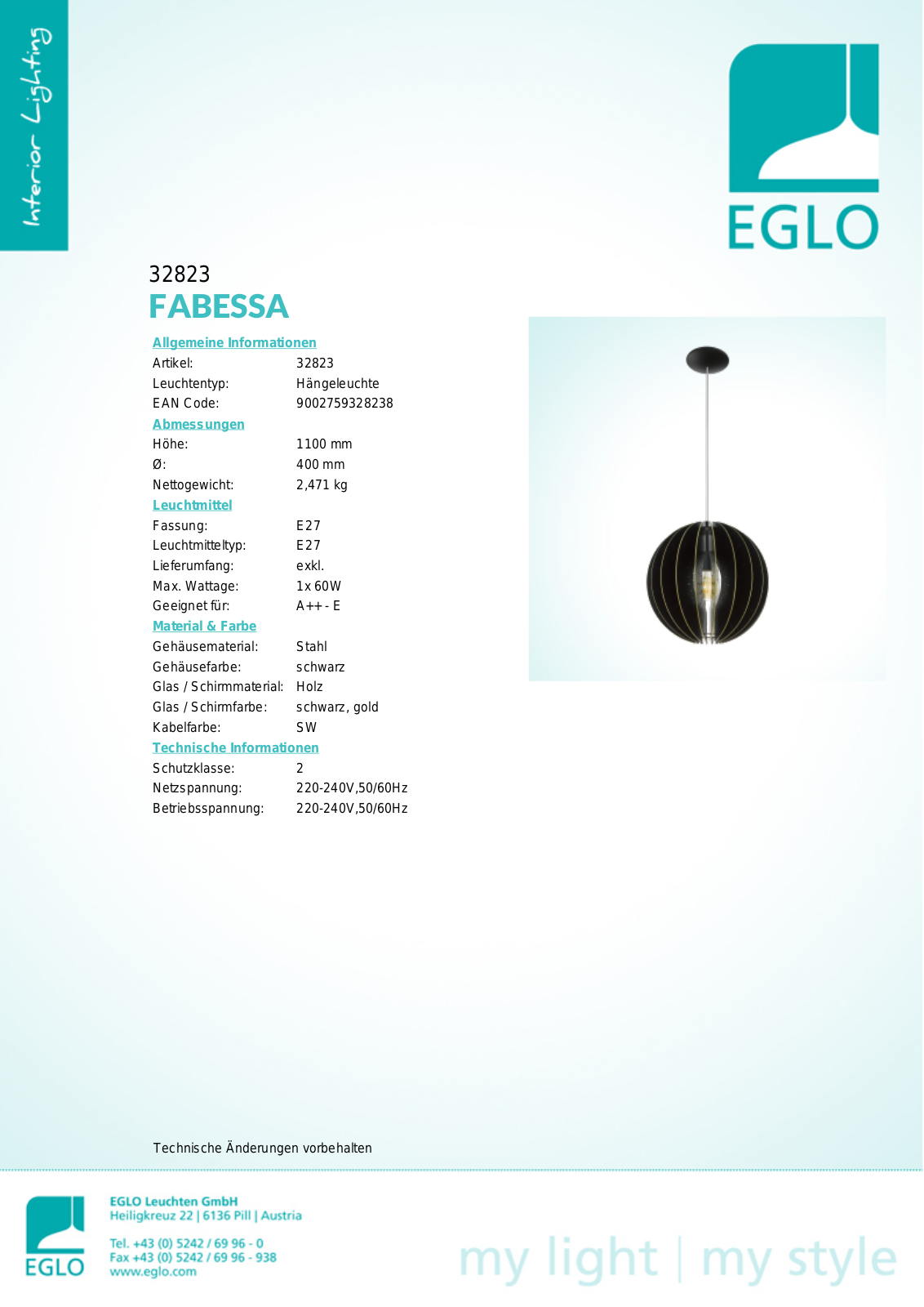 Eglo 32823 Service Manual