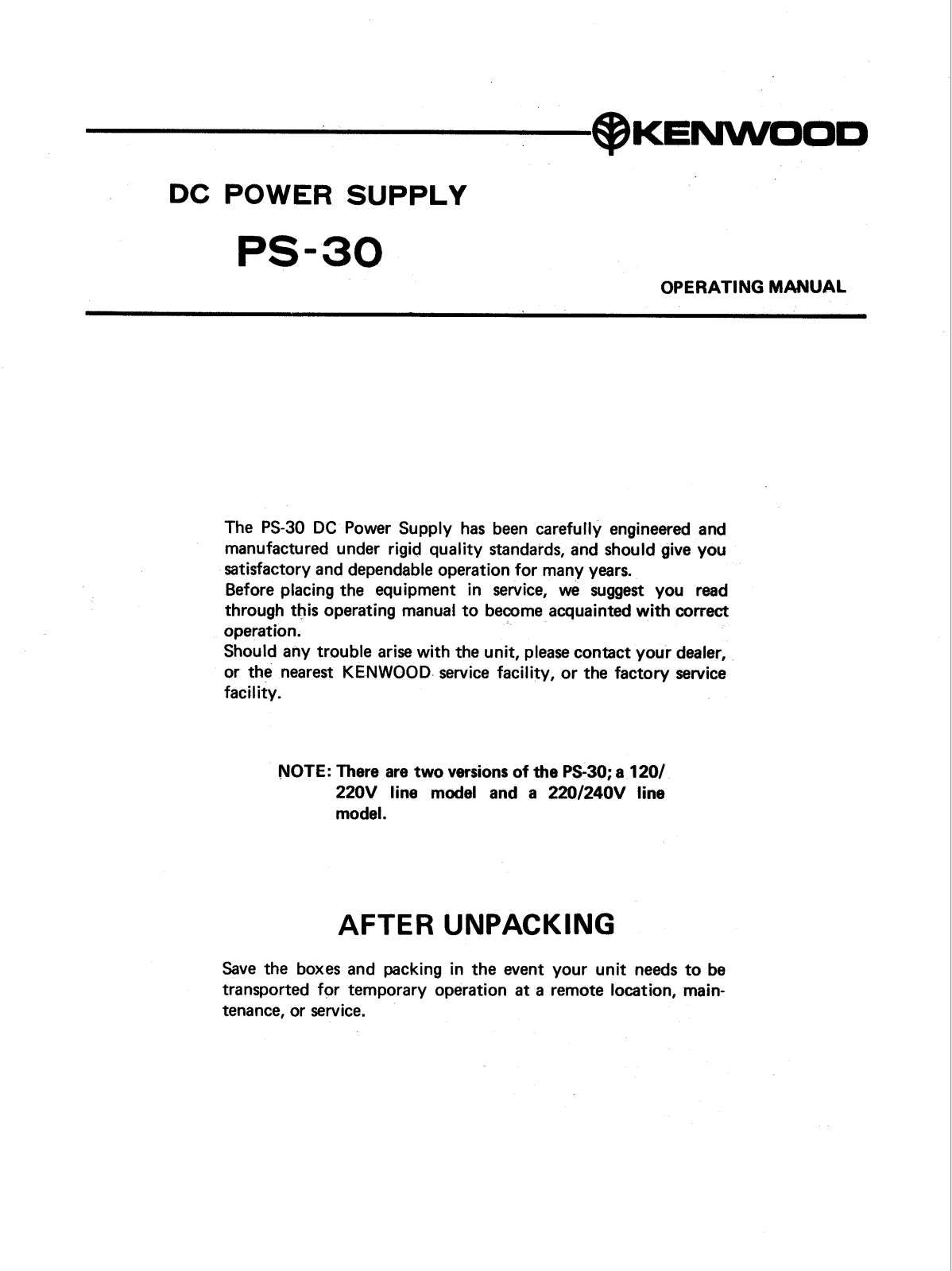 TRIO PS-30 User guide - ManualMachine.com