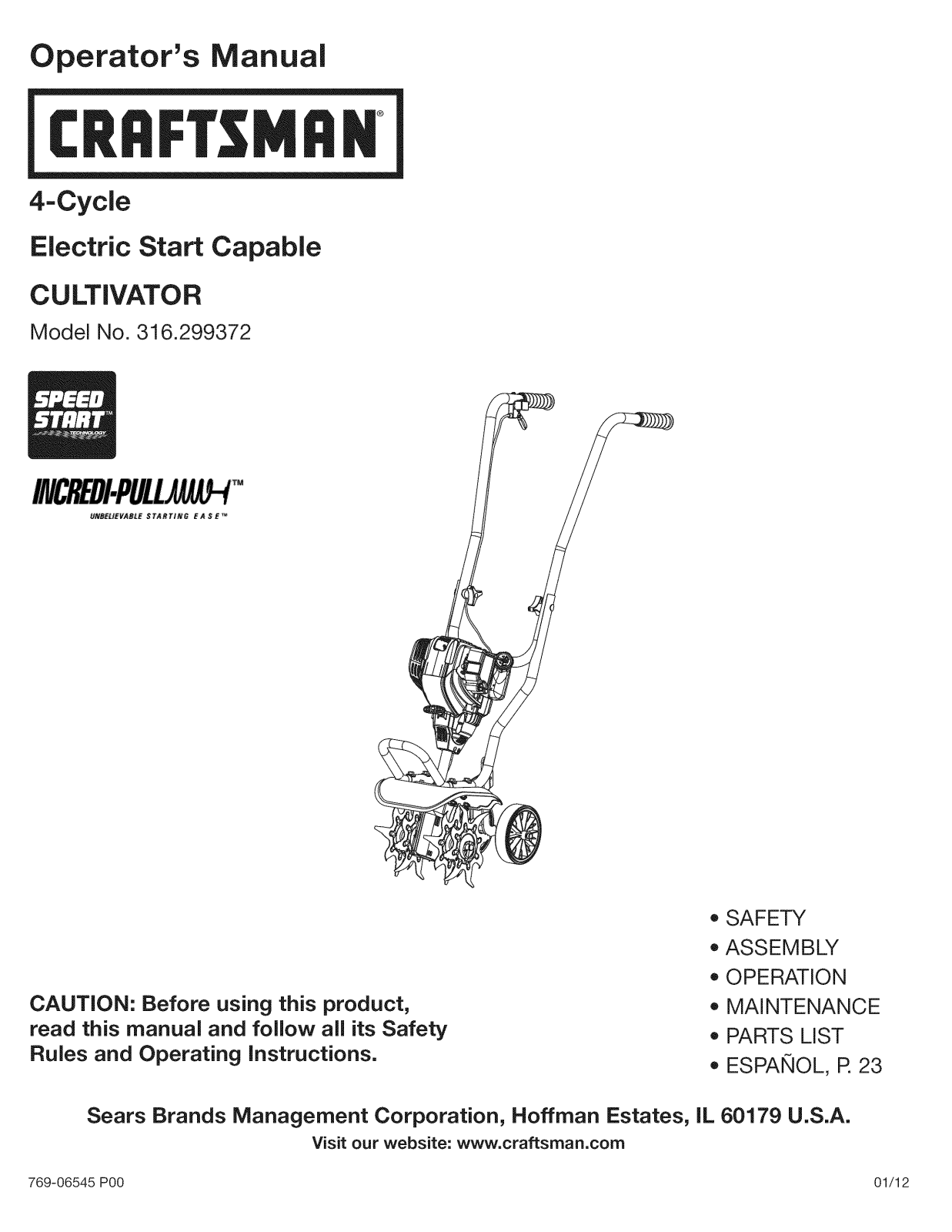 Craftsman 316299372 Owner’s Manual