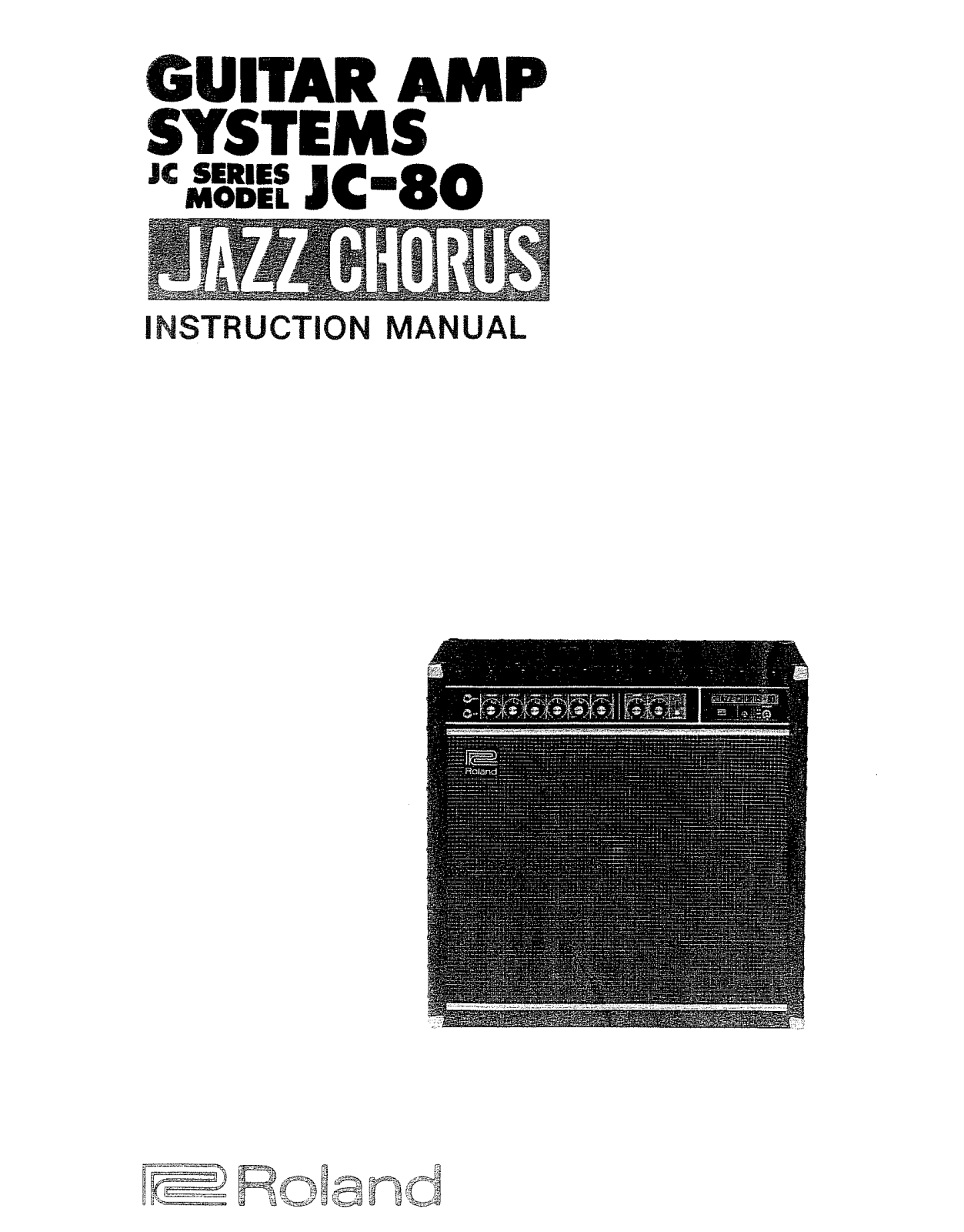 Roland Corporation JC-80 Owner's Manual