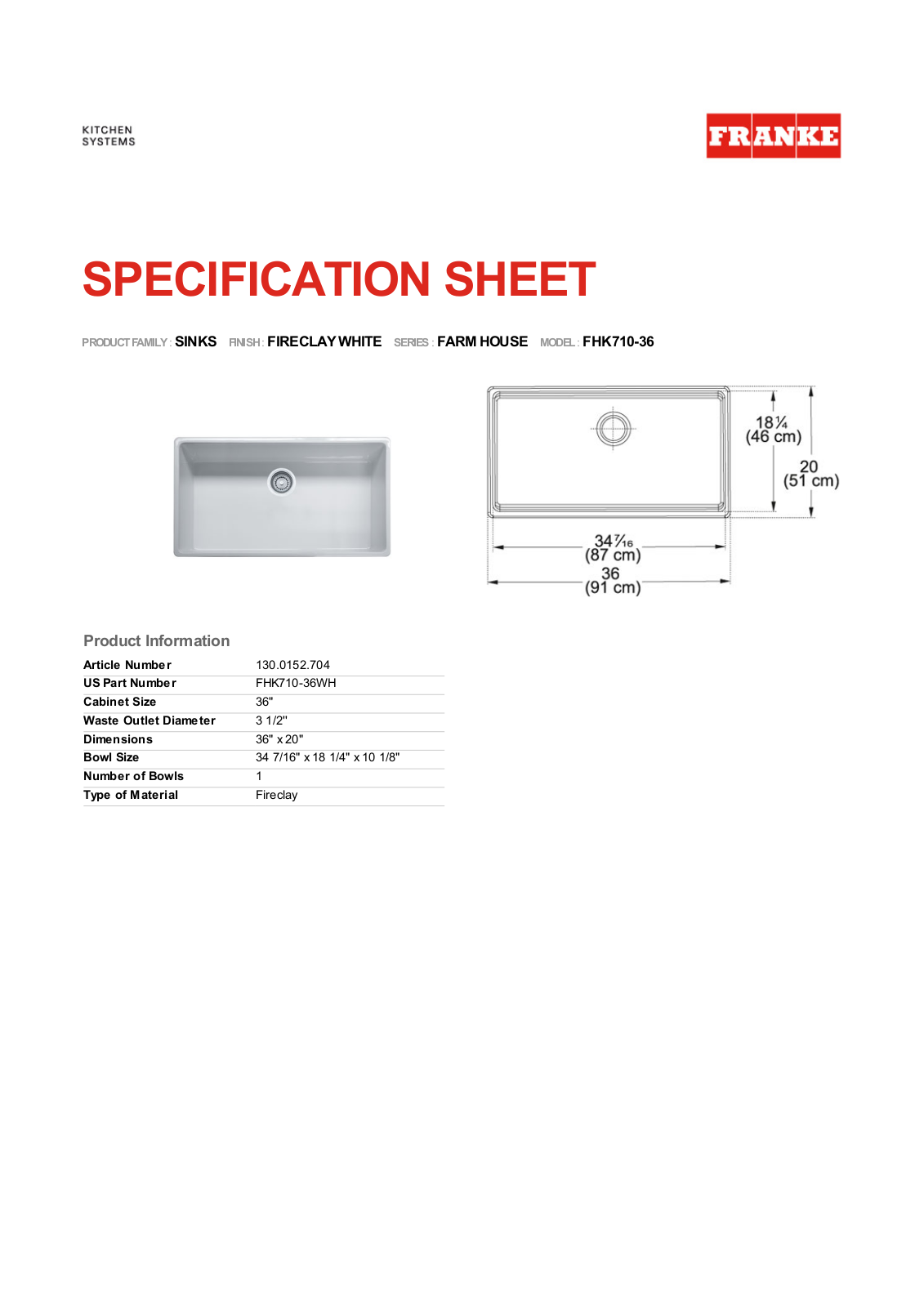 Franke Foodservice FHK710-36 User Manual