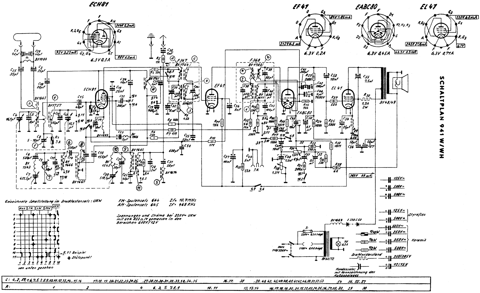 Grundig 941-WH, 941-W Schematic