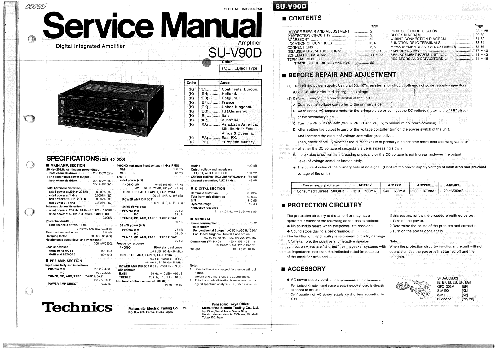 Technics SUV-90-D Service manual