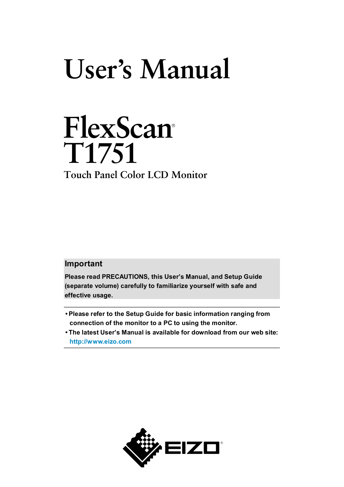 Eizo FLEXSCAN T1751 User Manual