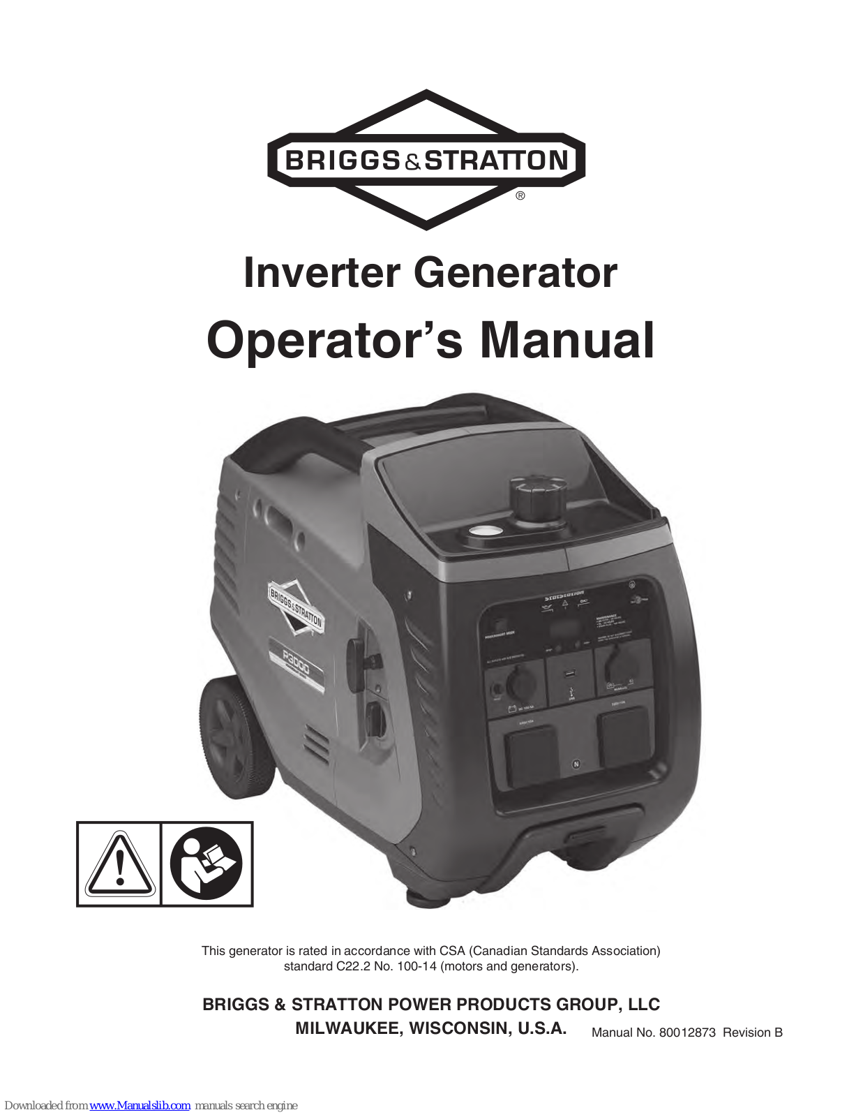 Briggs & Stratton P2200, P3000 Operator's Manual