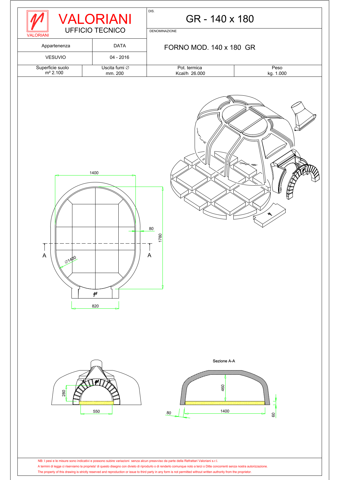 Valoriani GR- 140 x 180 Drawing