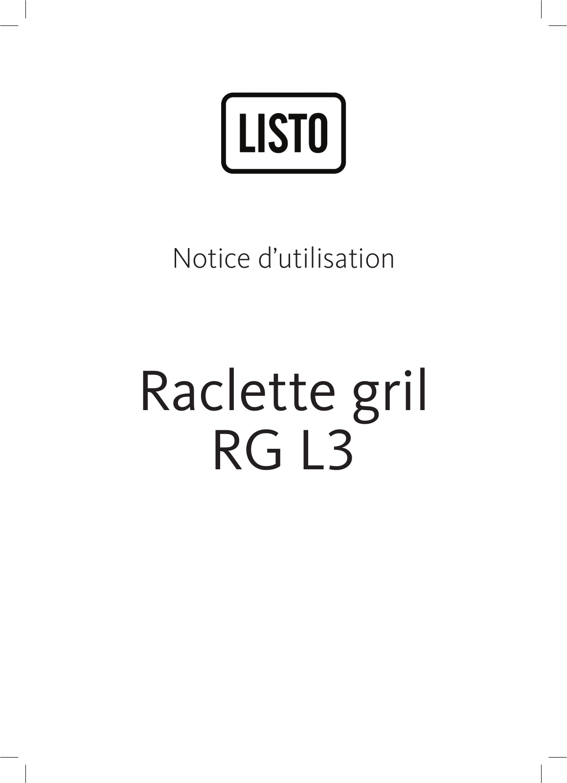 LISTO RG L3, RG L4 User Manual