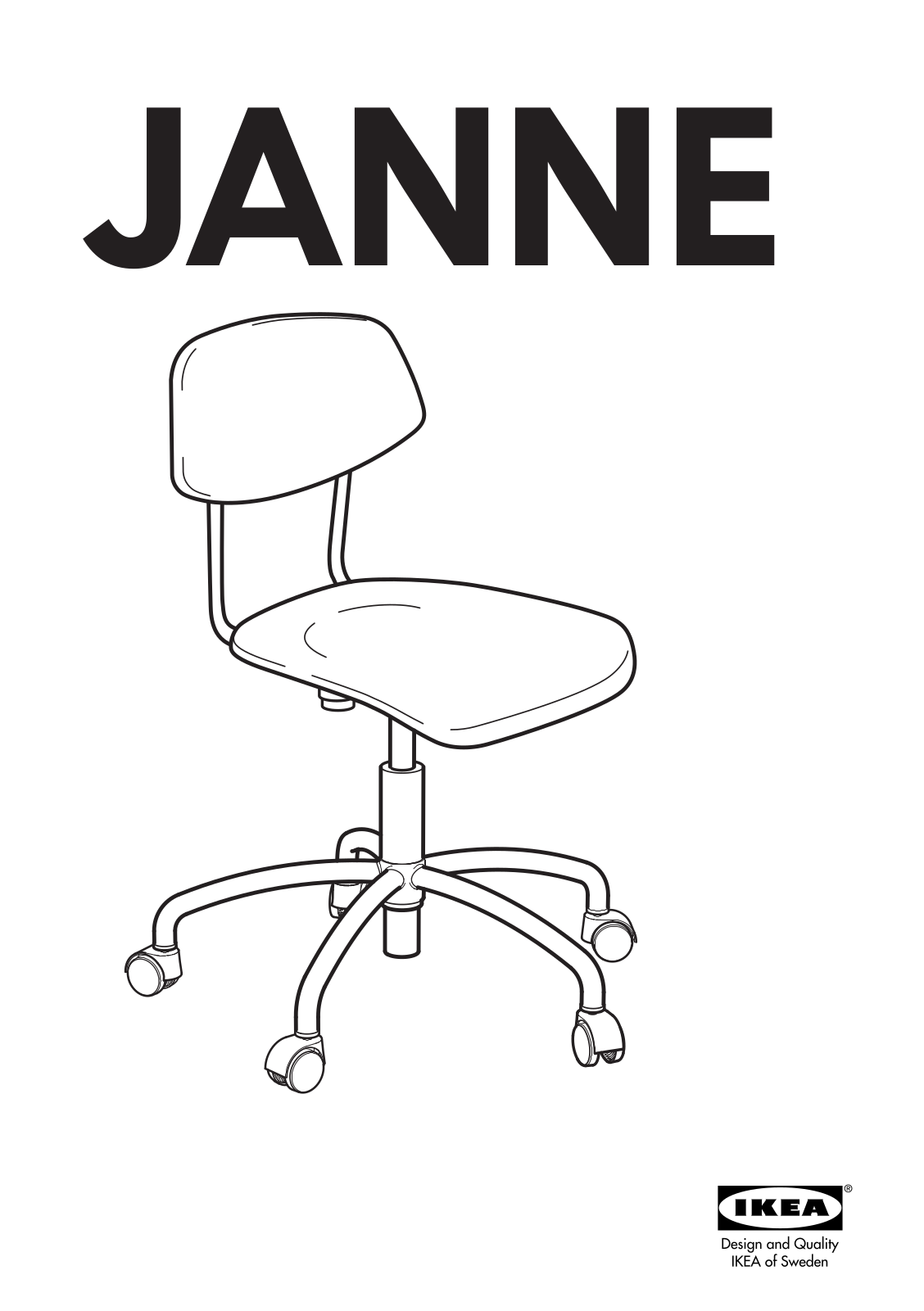 IKEA JANNE SWIVLE CHAIR Assembly Instruction