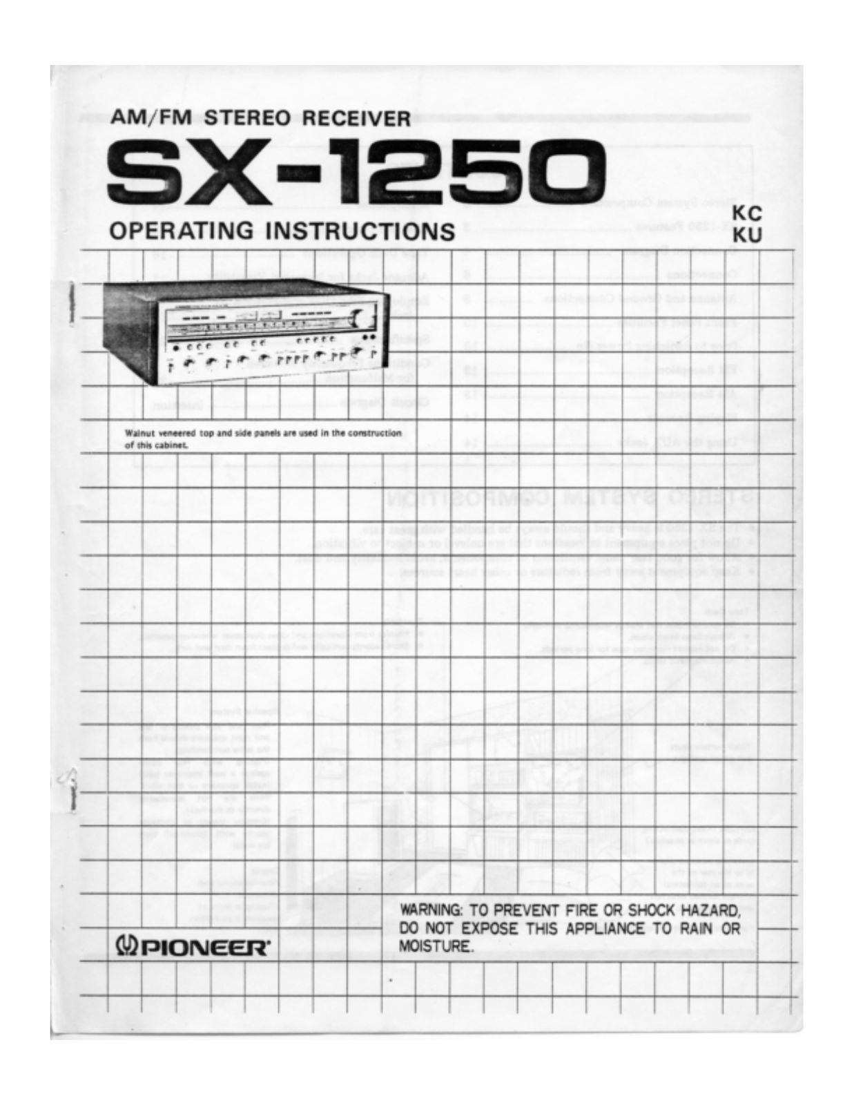 Pioneer SX-1250 Owners manual