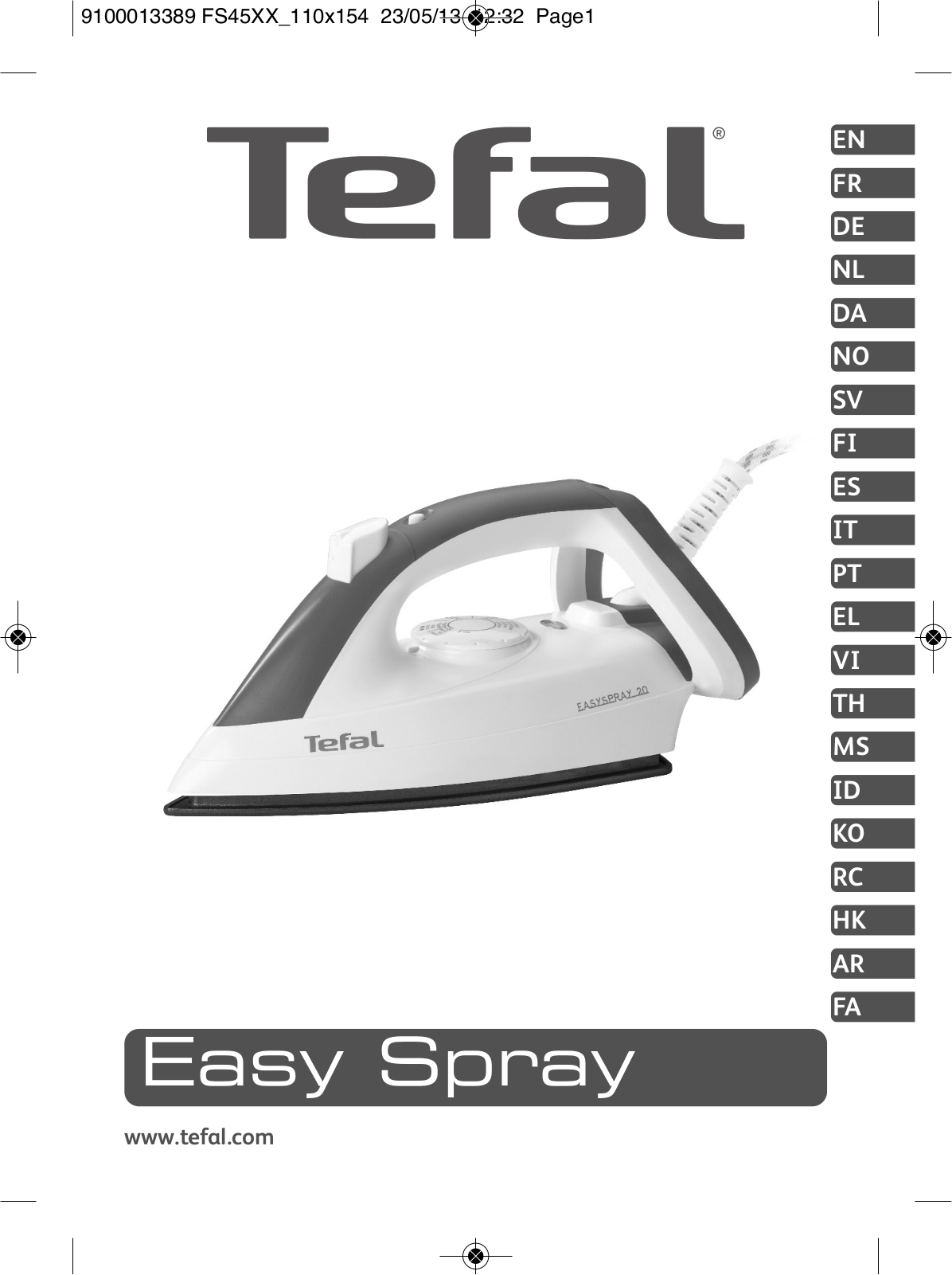 TEFAL FS2510E0, FS2525E0, FS4530M0, FS4530T0 Instruction Manual