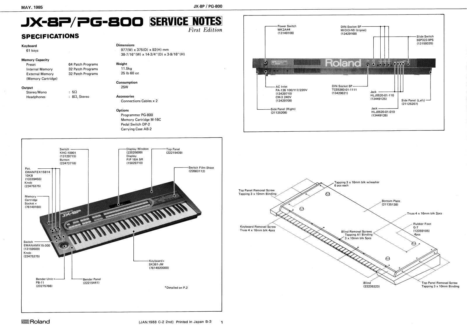 Roland JX-8P Service Manual