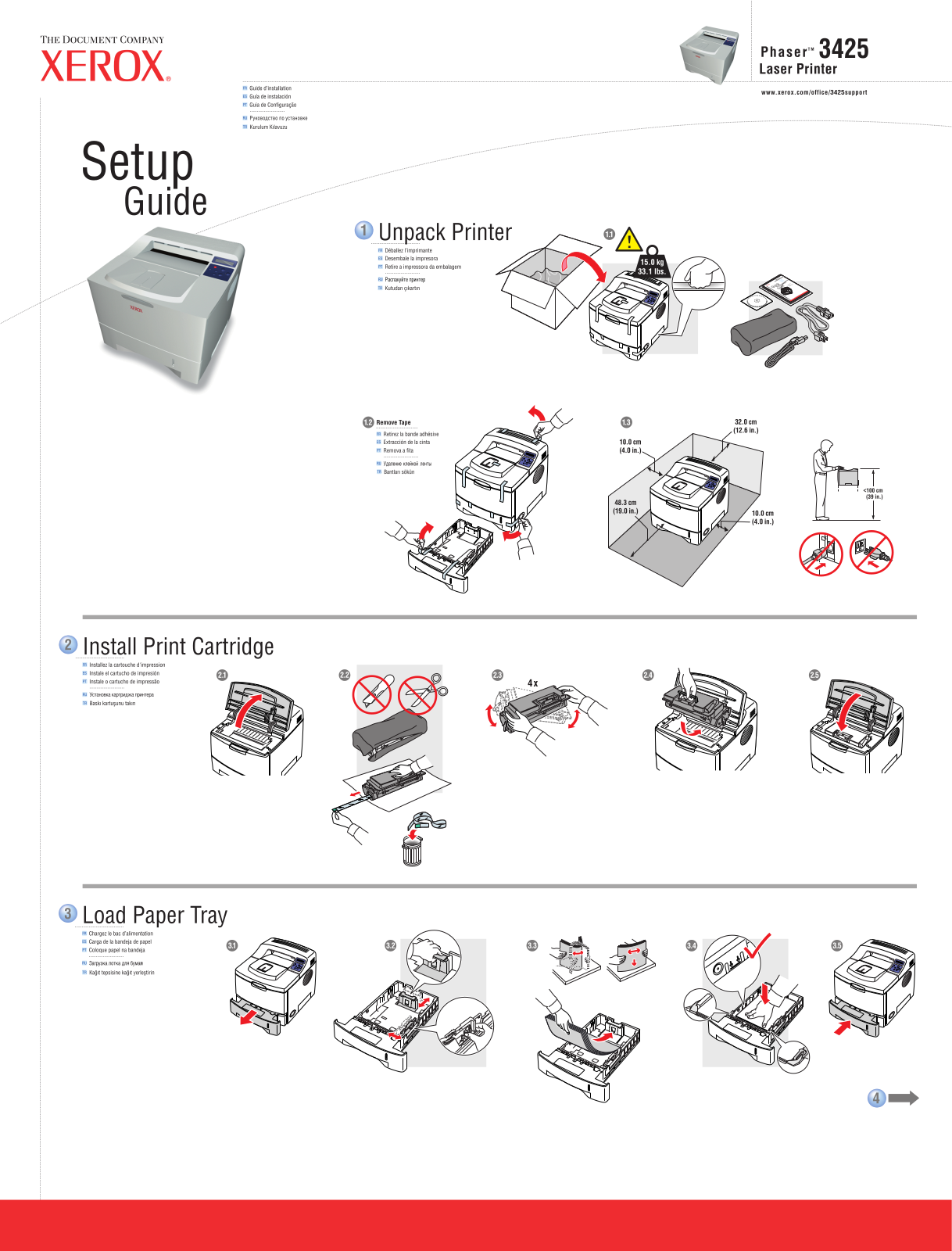 Xerox Phaser 3425 Setup Guide