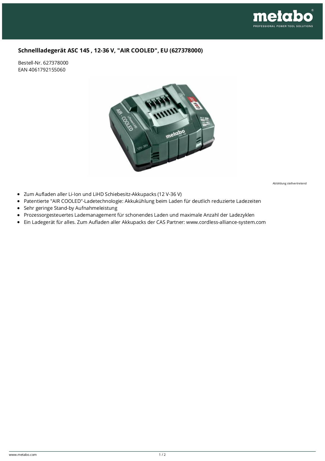 Metabo ASC 145 12-36V User Manual