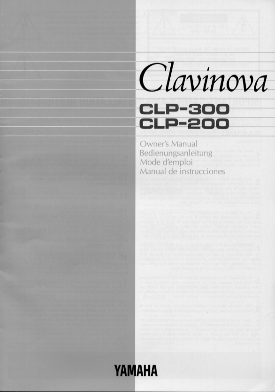 YAMAHA CLP-300, CLP-200 User Manual