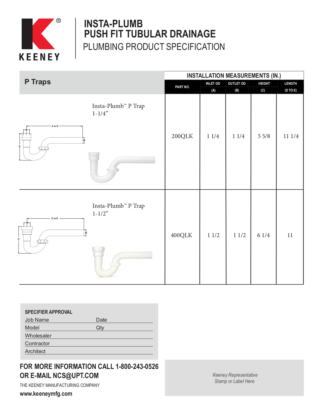 Keeney YOW1221 Specifications - ManualMachine.com