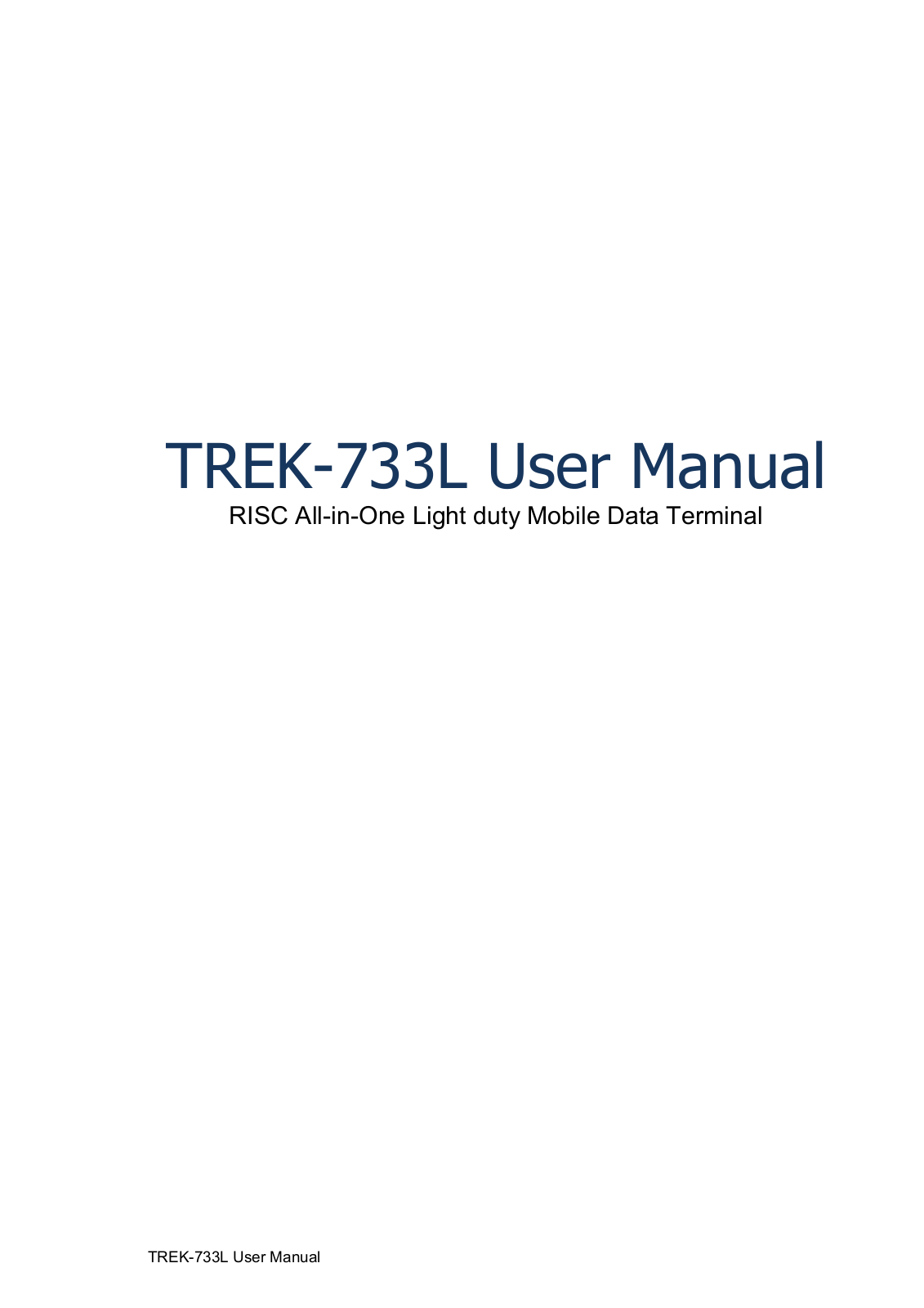 Advantech Co TREK733L Users Manual