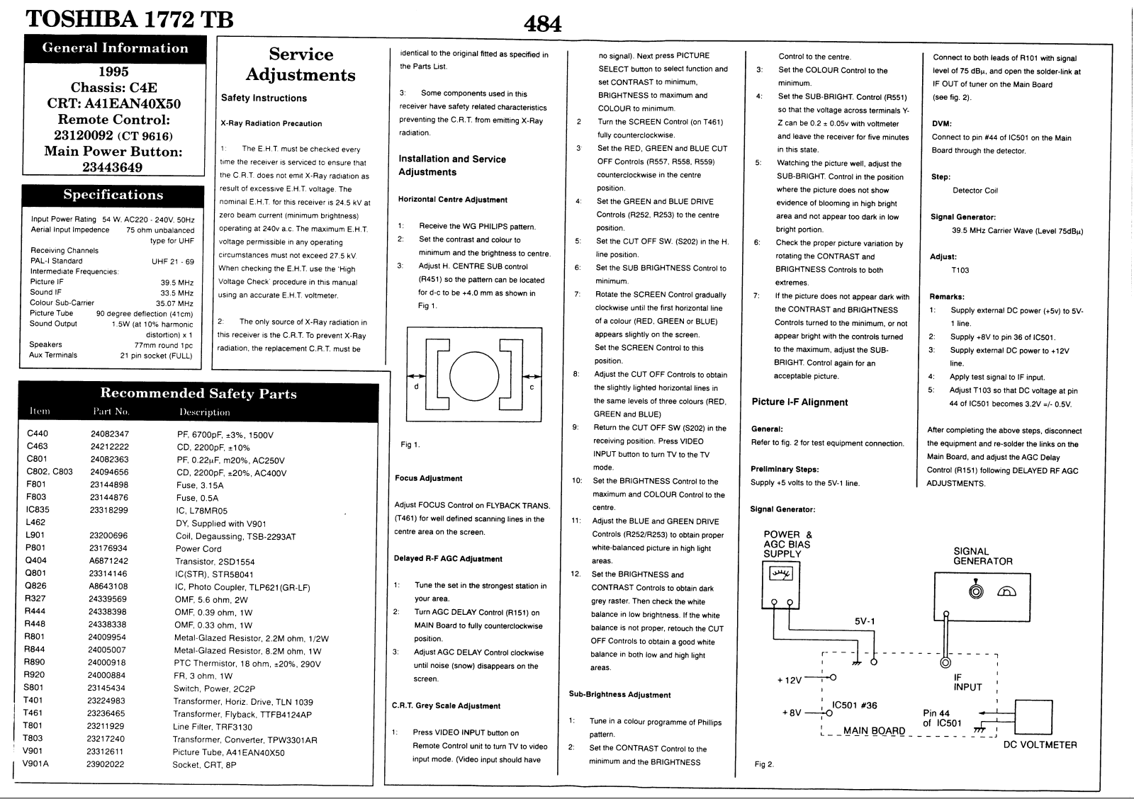 Toshiba 1772TB Schematic