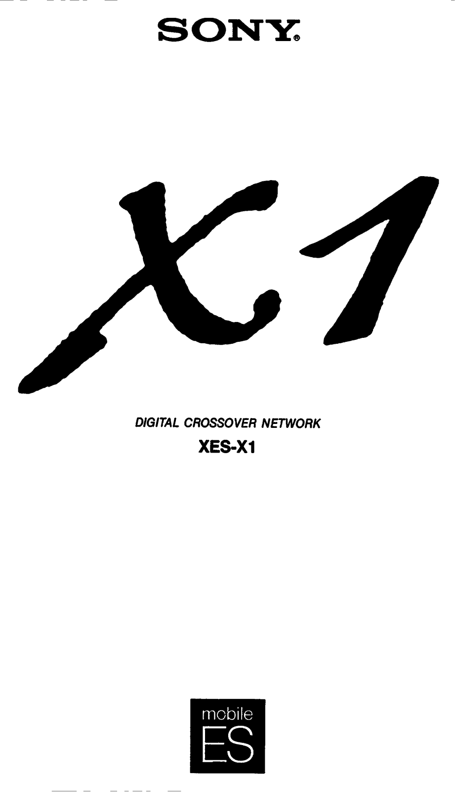 Sony XE-SX1 User Manual