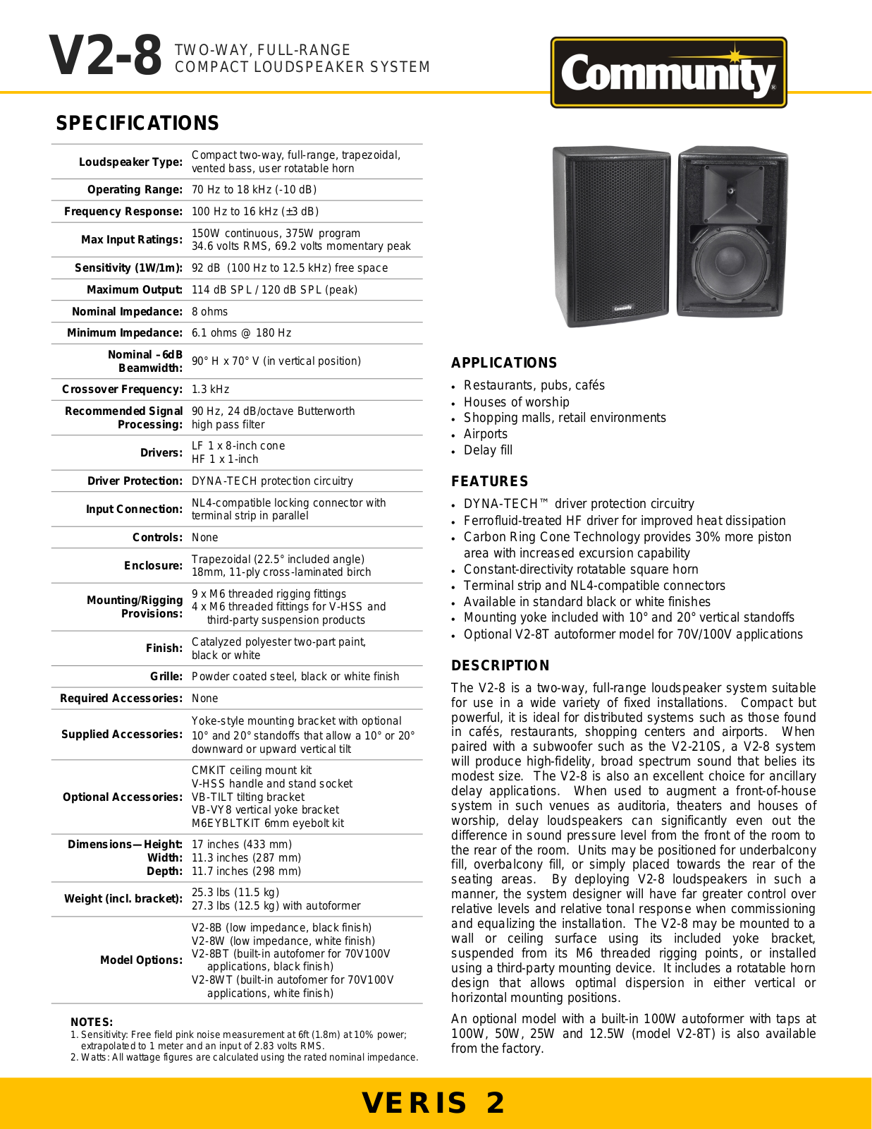 Community V2-8WT User Manual