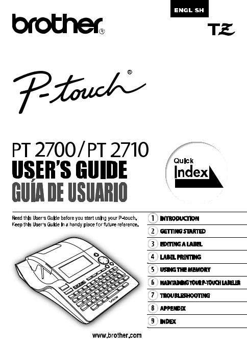 Brother PT-2700, PT-2710 User Manual