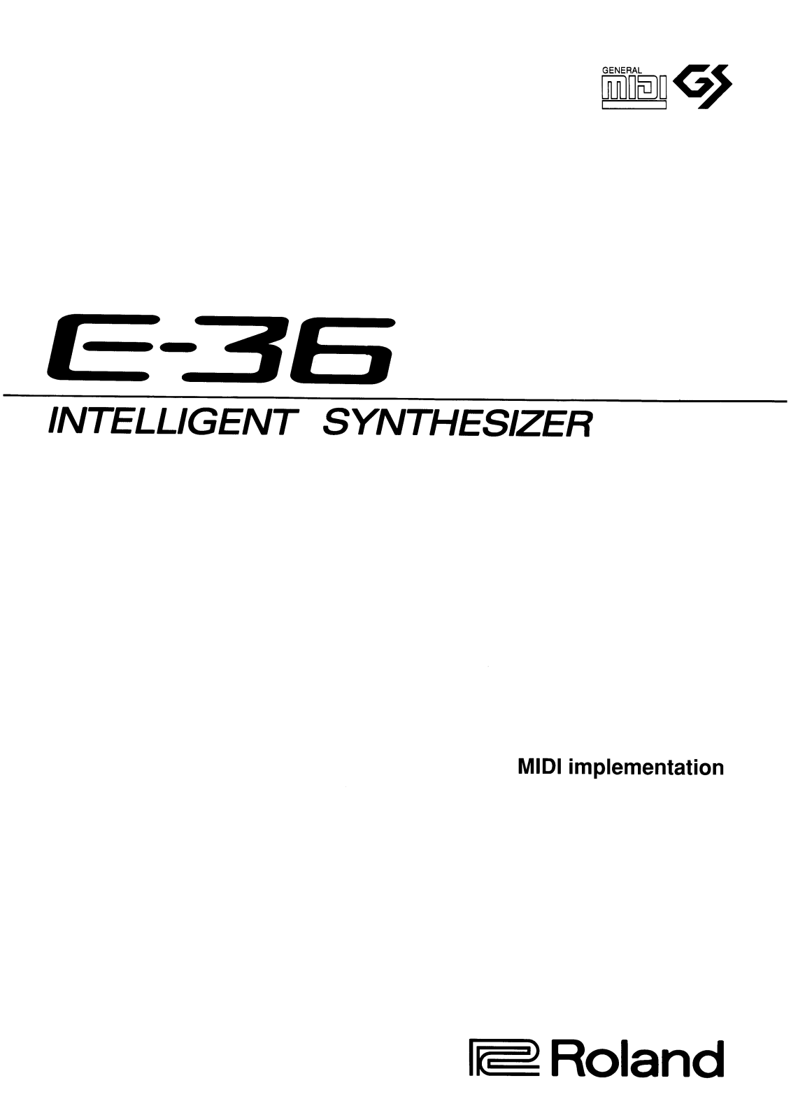 Roland E 36 Service Manual