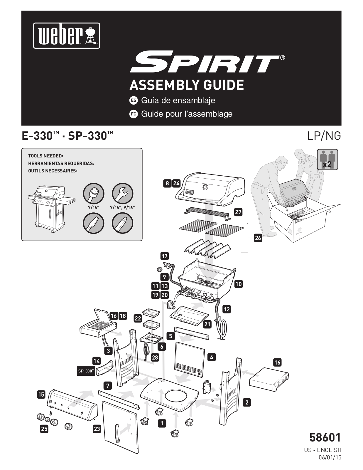 Weber E-330 NG, SP-330 NG, E-330 LP, SP-330 LP Assembly Guide - ManualMachine.com