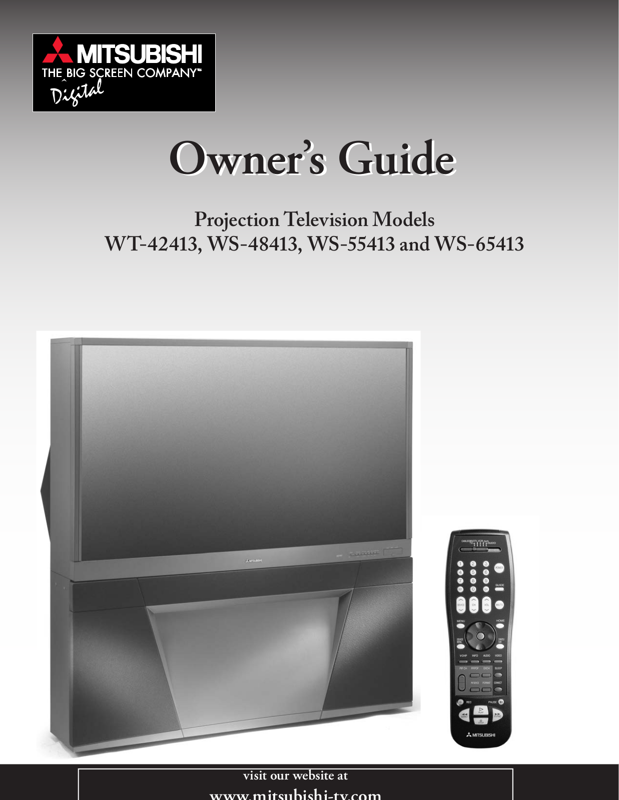 Mitsubishi Electronics ws-55413, ws-48413, ws-65413, WT-42413 User Manual