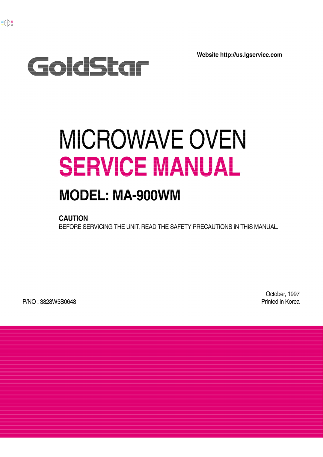 Goldstar Ma-900wm Service Manual