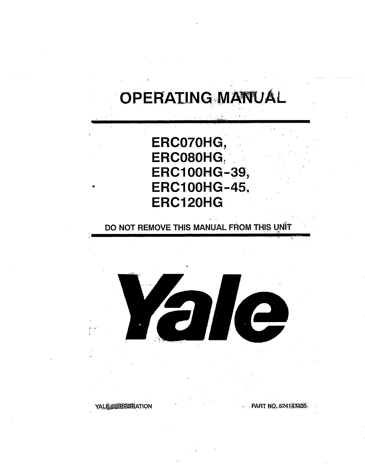 Yale ERC100HG-39 User Manual