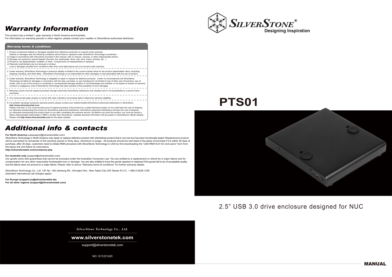 SilverStone SST-PTS01 User Manual