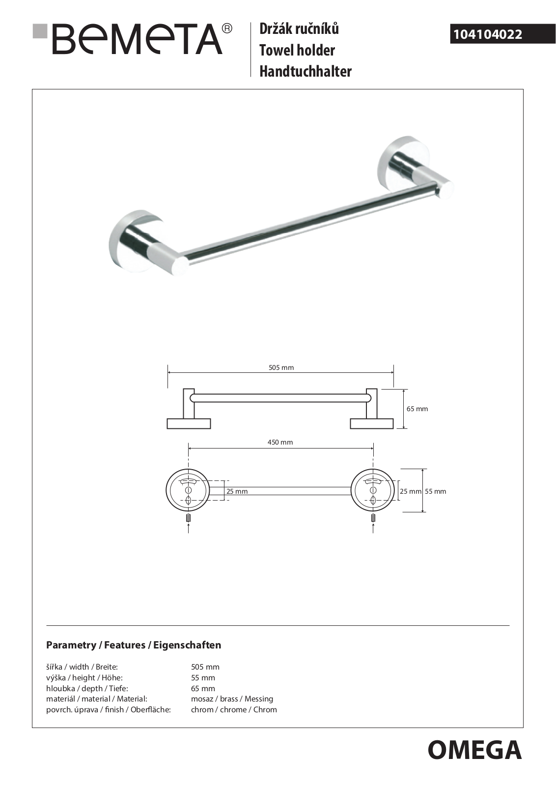 Bemeta Omega 104104022 User guide