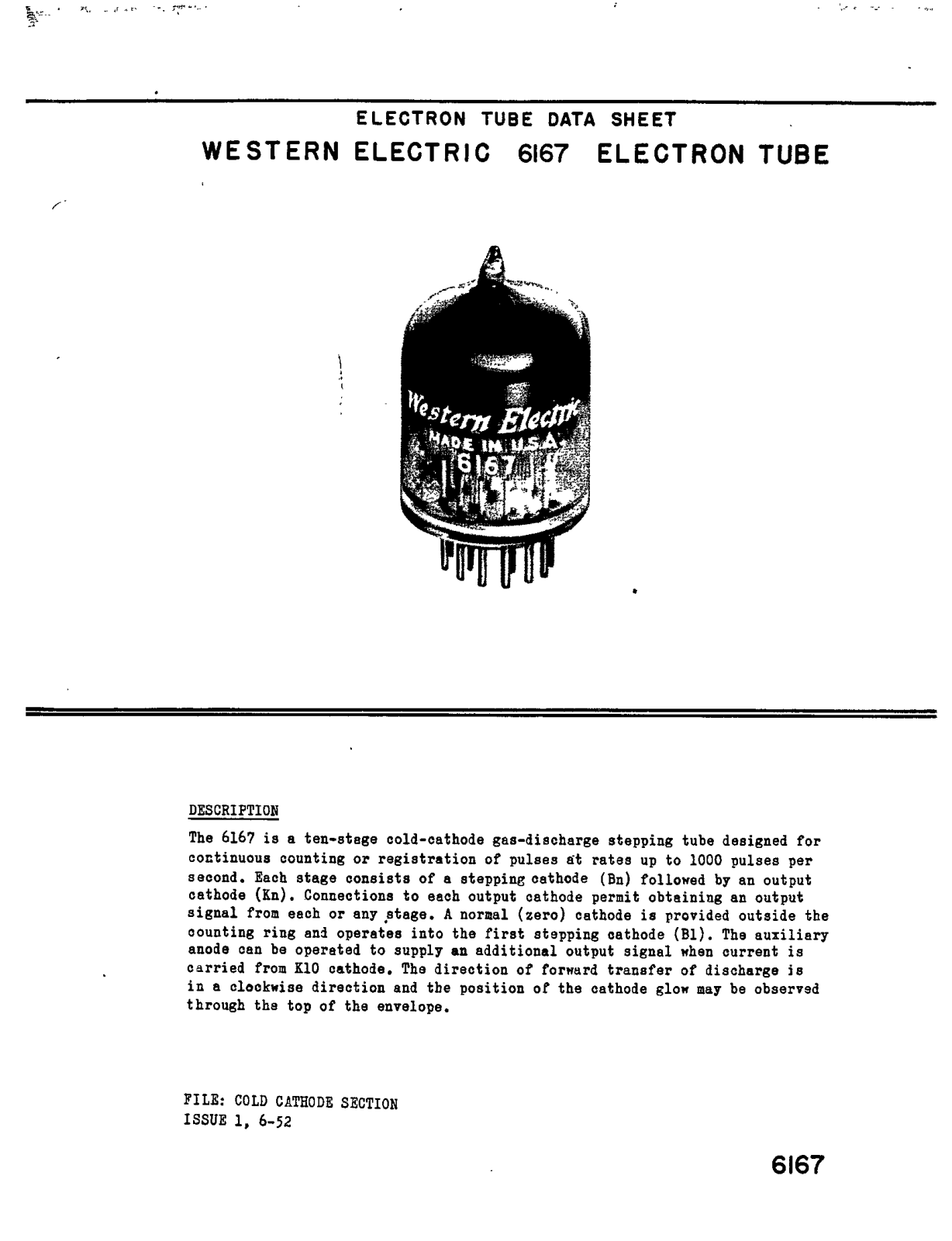 Western Electric 6167 Brochure