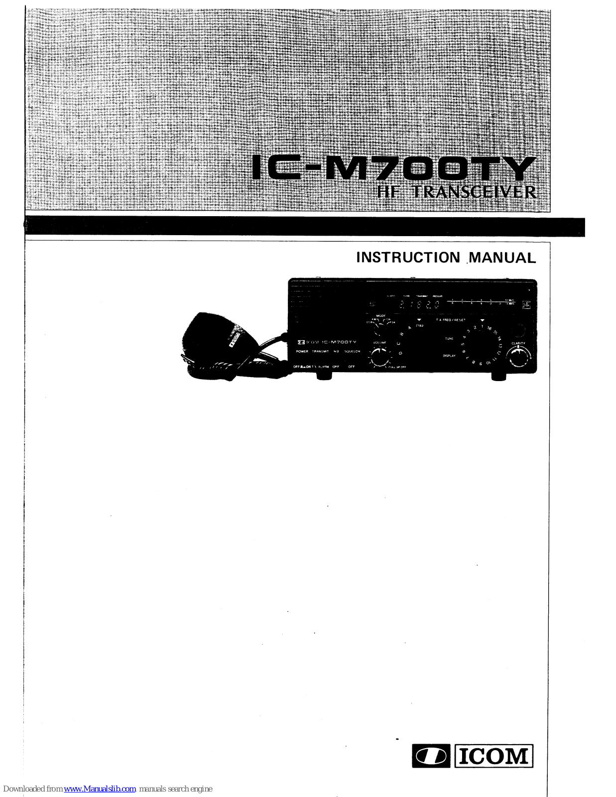 Icom IC-V700TY Instruction Manual