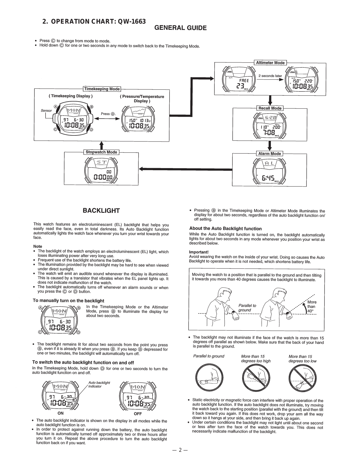Casio 1663 Owner's Manual