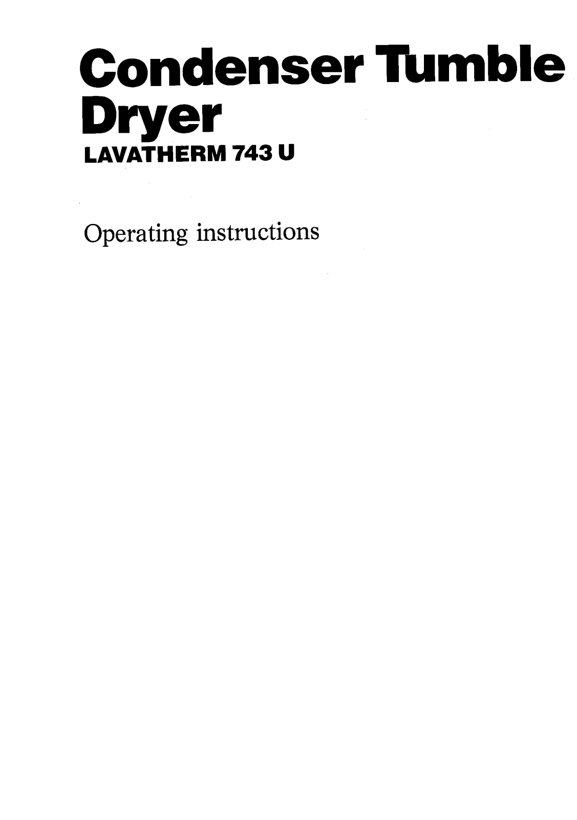 AEG Lavatherm 743 User Manual