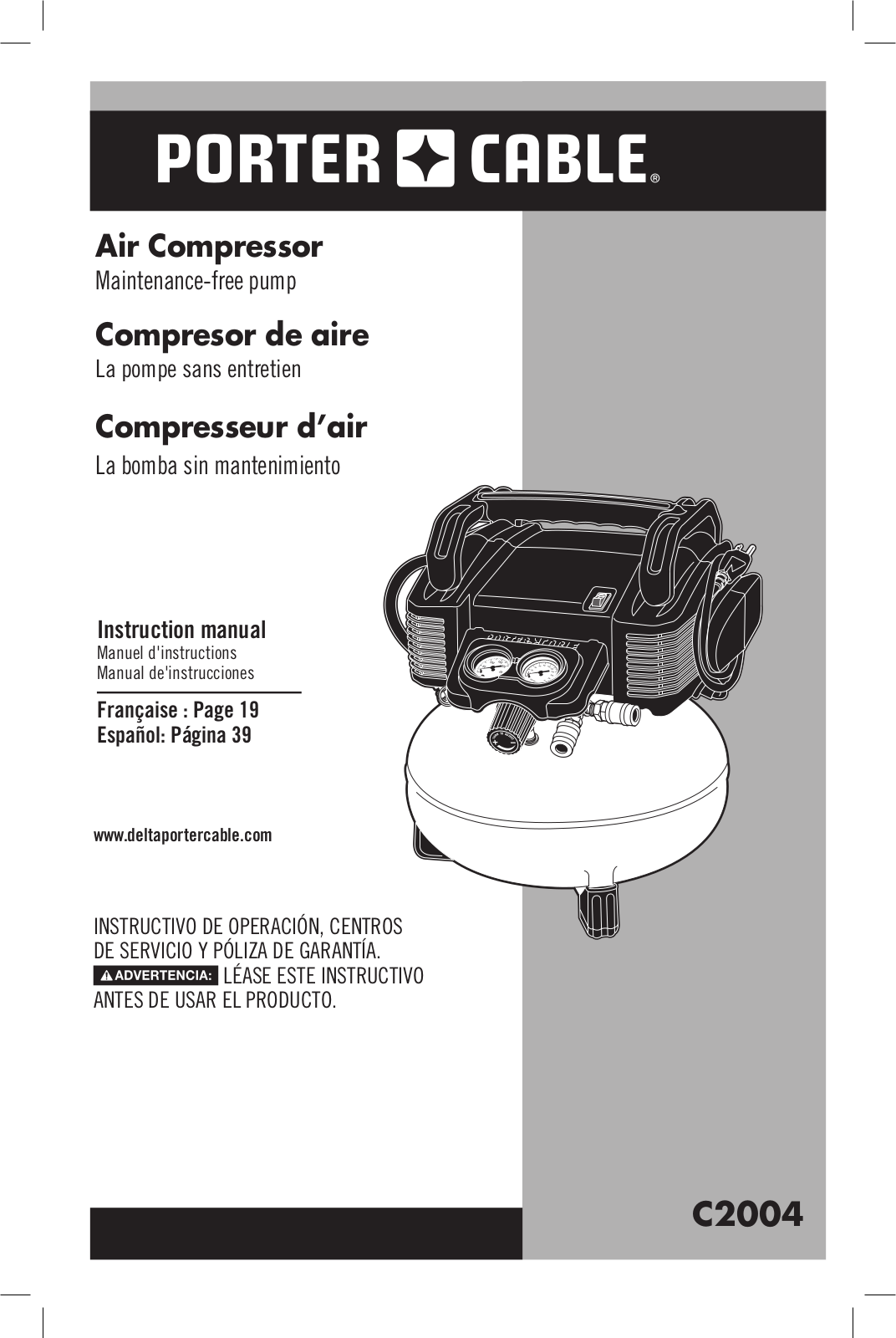 Porter-Cable N034163, C2004 User Manual