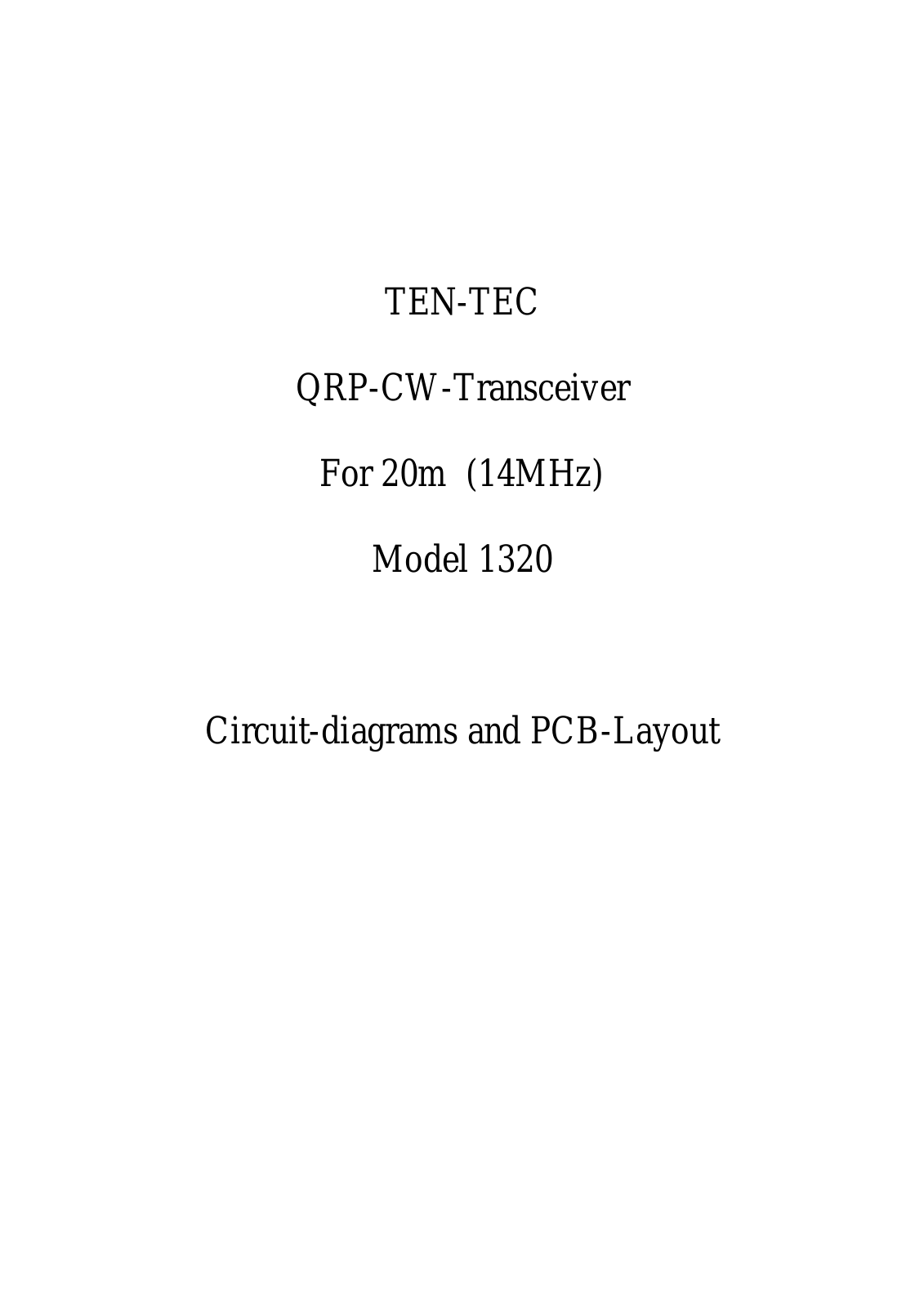 Ten-Tec 1320 Schematics - ManualMachine.com